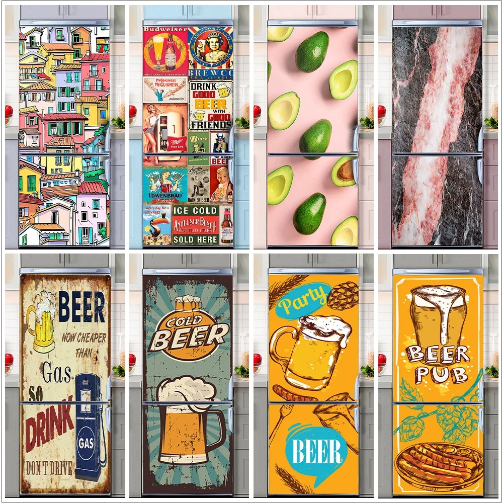 Interior Design Product - Retro Graffiti Fridge Door Mural Sticker