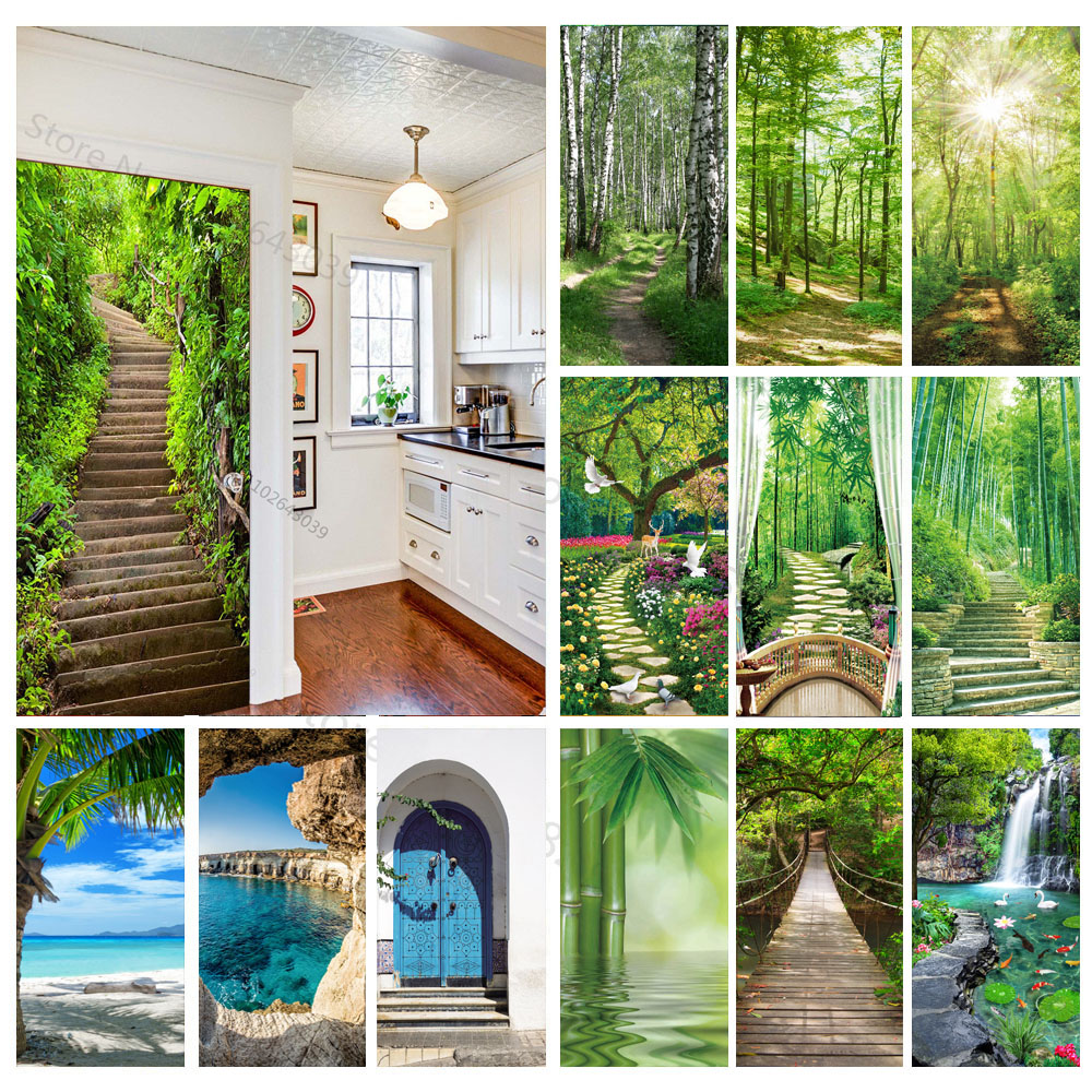 Interior Design Product - Steps Forest 3D Door Stickers Self